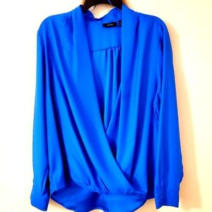 Silky long sleeve blouse bright Royal Blue color Apt. 9 New without tag